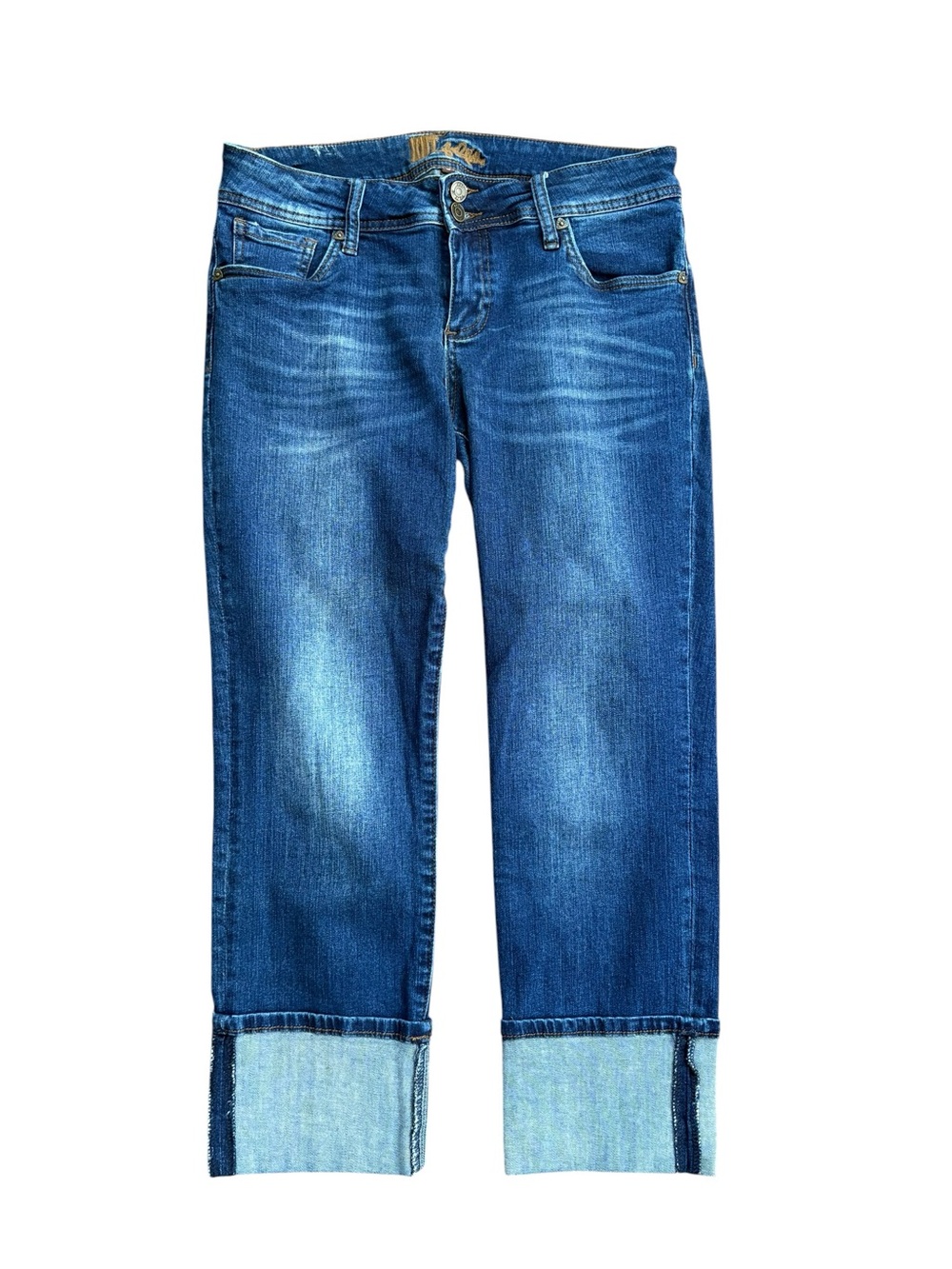 Kut from the Kloth Medium Blue Cuffed Ankle Jeans